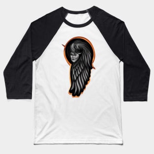 Eagle and Woman Silver Color Art Baseball T-Shirt